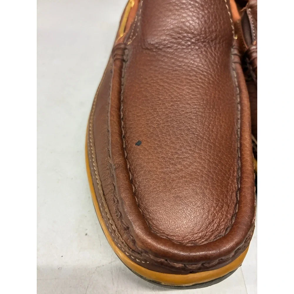 Tommy Bahama Rum Cay Slip On Loafers Mens 9.5 Brown Leather Driving Shoes Mocs